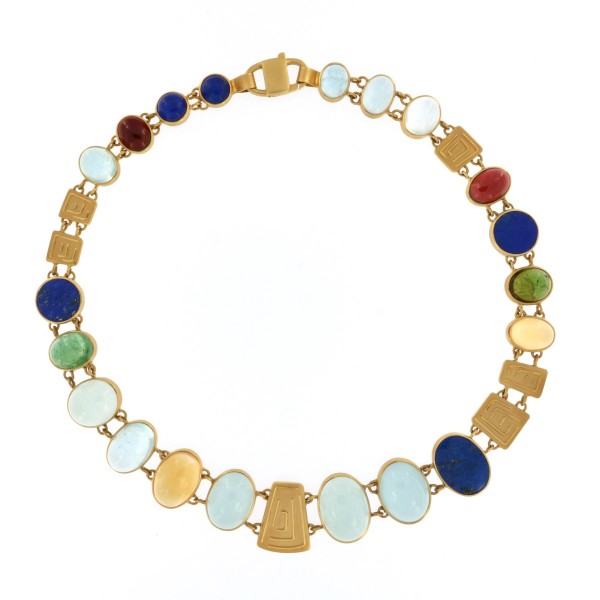 Gold and gemstones necklace