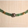 Perls, gold and apatite necklace