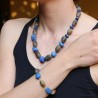 lapis lazuli and amber necklace