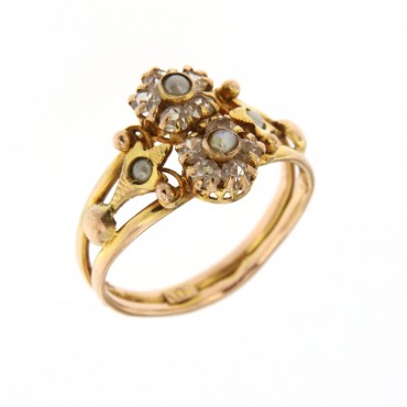 gold and pearls ring